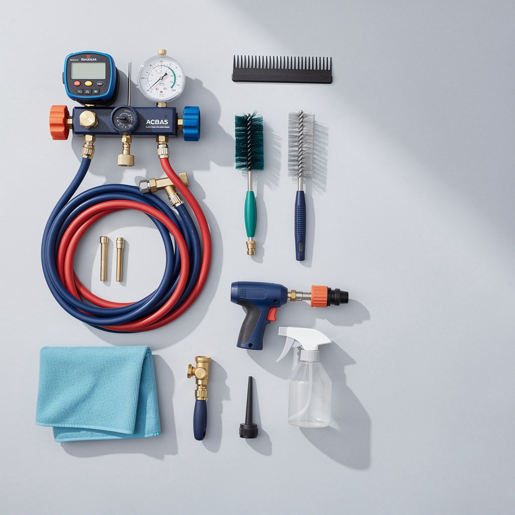 AC cleaning tools and service equipment from Thermo Dynamics Engineering, Doha Qatar, for transparent HVAC company air conditioning pricing
